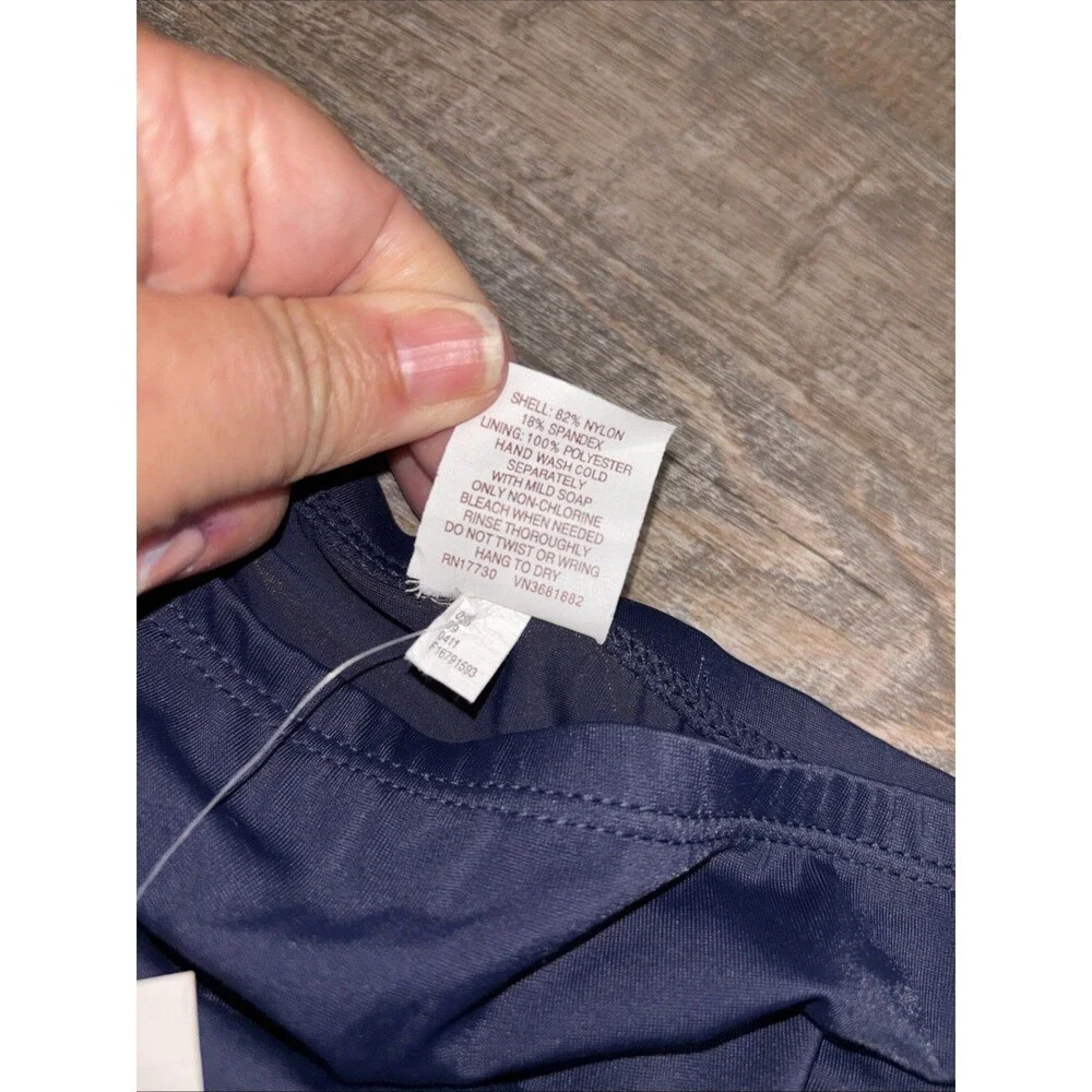 Liz Lange Maternity Swim Skirt Women XL Navy Blue Ruffle Hem Stretch Beach New